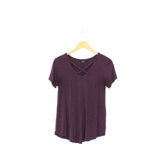 *Eclipse Cross V Neck Purple T Shirt - Picture 6 of 6
